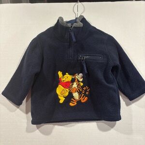 Vintage Disney Pooh Kids Navy Fleece pullover